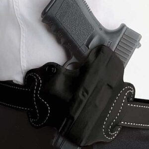 DESANTIS MINI SLIDE HOLSTER - OWB LH LEATHER S/A HELLCAT BLK