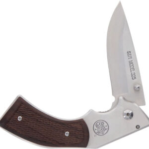 S&W KNIFE MODEL 325 REVOLVER - KNIFE 3" FOLDER W/WOOD GRIPS