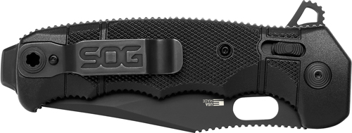 SOG KNIFE SEAL XR BLACK CRKTE - 3.9" PLN EDGE FLDR BLACK USA - Image 2