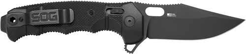 SOG KNIFE SEAL XR BLACK CRKTE - 3.9" PLN EDGE FLDR BLACK USA - Image 3