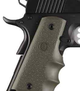 HOGUE GRIPS COLT GOVT MODEL - W/FINGER GROOVES OD GREEN