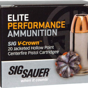 SIG AMMO 9MM 115GR ELITE - V-CROWN JHP 20RD 10BX/CS