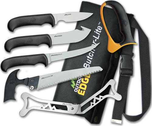 OUTDOOR EDGE BUTCHER LITE 8-PC - ROLL-PAK GAME PROCESSING KIT