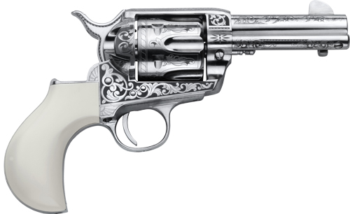 CIMARRON HUCKLEBERRY 45LC - 3.5" NICKEL ENGRAVED B-HEAD