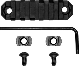 GROVTEC RAIL SECTION M-LOK - 3" 7 SLOT ALUMINUM BLACK