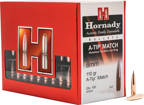 HORNADY BULLETS 6MM .243 - 110GR A-TIP 100RD 10BX/CS