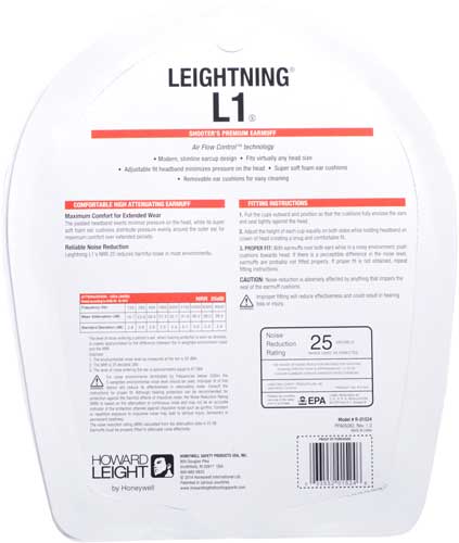 HOWARD LEIGHT LEIGHTNING L1 - SLIMLINE EAR MUFF NRR25 - Image 2