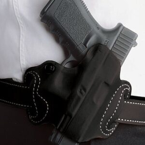 DESANTIS MINI SLIDE HOLSTER - OWB RH LEATHER 1911 BLACK