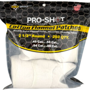 PRO SHOT CLEANING PATCH COTTON - FLANNEL .45-.58 2 1/2" 250CT