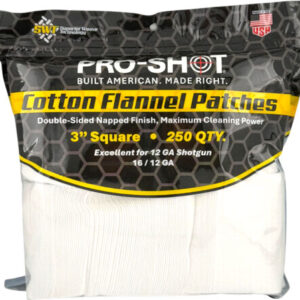 PRO SHOT CLEANING PATCH COTTON - FLANNEL 12GA-16GA 3" 250CT