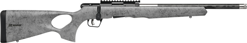 SAVAGE B22 22WMR TIMBERLITE - THUMBHOLE 18" CF 10RD GRY WOOD