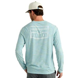 Huk Drift Performance Long Sleeve Shirt Heron Blue M