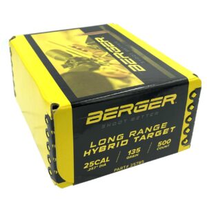 Berger Hybrid Target Bullets .25 cal 135gr HPBT 500/ct