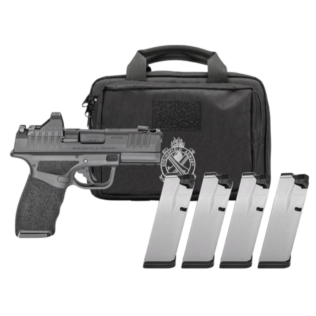 Springfield Gear Pac Hellcat Pro Comp OSP Handgun 9mm Luger 15rd Magazines(4) 4" Barrel Green Dot & Bag