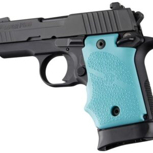 Hogue Rubber Grip with Finger Grooves for SIG Sauer P938 Ambi Safety-Aqua