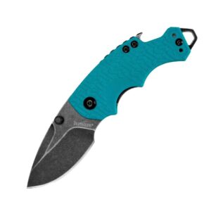 Kershaw Shuffle Folding Knife 2-2/5" Drop Point Blade Blackwash Finish / Teal
