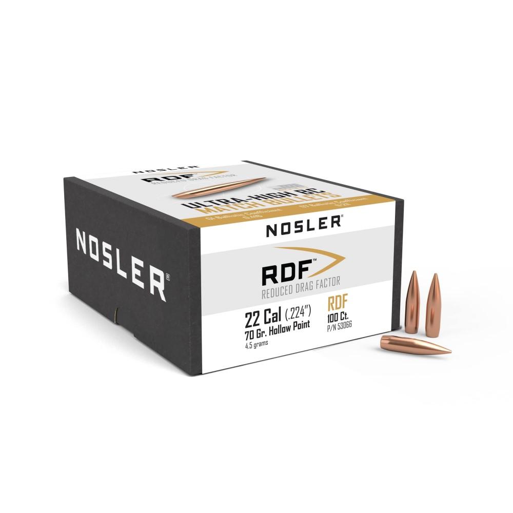 Nosler RDF Match Rifle Bullets .22 cal .224" 70 gr HPBT 100/ct