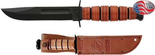 KA-BAR FIGHTING/UTILITY KNIFE - 5.25" SHORT W/LTHR SHTH USMC - Image 2