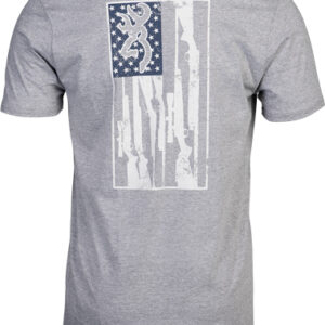 BROWNING SS T-SHIRT BROWNING - LEGACY FLAG HTHR GRAY LARGE
