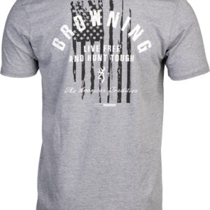 BROWNING SS T-SHIRT HUNT TOUGH - HEATHER GRAY LARGE