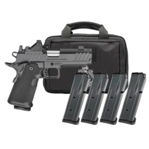 Springfield Armory Gear Pac 1911 DS Prodigy Compact Handgun 9mm Luger 15rd Magazines (4) 4.25" Barrel Black Viridian Green Dot Bag