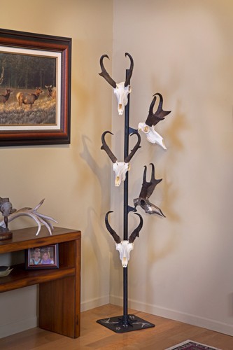 SKULL HOOKER TROPHY TREE W/ 5 - BRACKETS CUSTOMIZABLE DISPLAY - Image 3