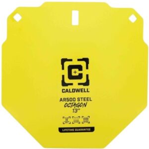 CALDWELL AR500 13" OCTAGON - STEEL TARGET YELLOW
