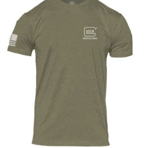 GLOCK PERFECTION FLAG TEE - SHORT SLEEVE T SHIRT XL GREEN