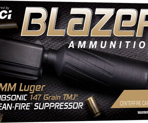 CCI BLAZER BRASS 9MM 147GR FMJ - SUBSONIC 50RD 10BX/CS