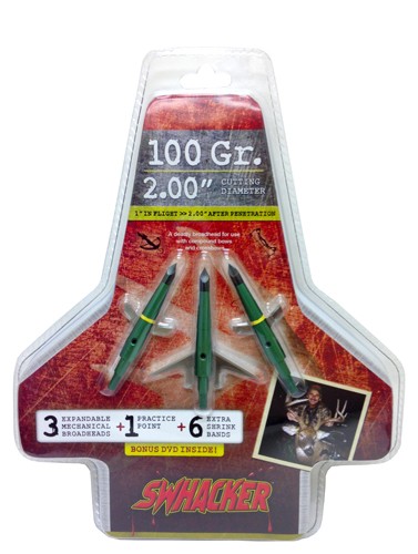 SWHACKER BROADHEAD 2-BLADE - 100GR 2" CUT 3/PK