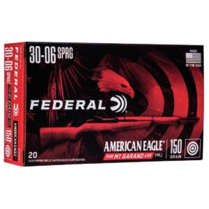 Federal American Eagle Rifle Ammunition .30-06 Sprg 150 gr FMJ 2740 fps 20/ct