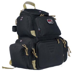 G-Outdoors Handgunner Backpack with 4 Handgun Cradle-Black/Tan
