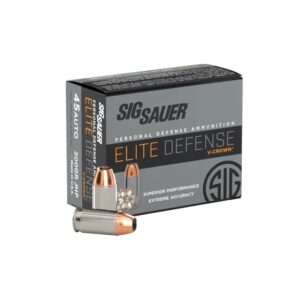 Sig Sauer Elite Performance Pistol Ammunition .45 ACP 200 gr Elite V-Crown JHP 918 fps 20/ct