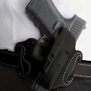 DESANTIS MINI SLIDE HOLSTER - OWB RH LTHER M&P SHLD 9/40 BLK