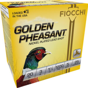 FIOCCHI GOLDEN PHEASANT 20GA - 3" 1-1/4OZ #5 25RD 10BX/CS