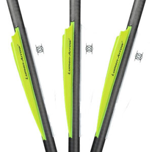 LUMENOK XBOW ARROW 20" CARBON - 3.5" VANES GREEN CRESCENT 3PK