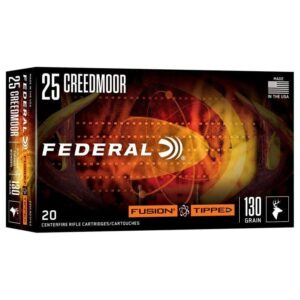 Federal Fusion Tipped Rifle Ammunition 25 Creedmoor 130gr PT 3850 fps 20/ct