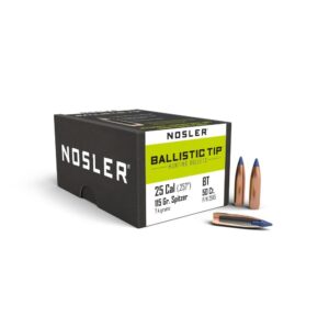 Nosler Ballistic Tip Hunting Rifle Bullets .25 cal .257" 115 gr SBT-BTIP 50/ct