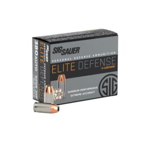 Sig Sauer Elite Performance Pistol Ammunition .380 ACP 90 gr Elite V-Crown JHP 980 fps 20/ct